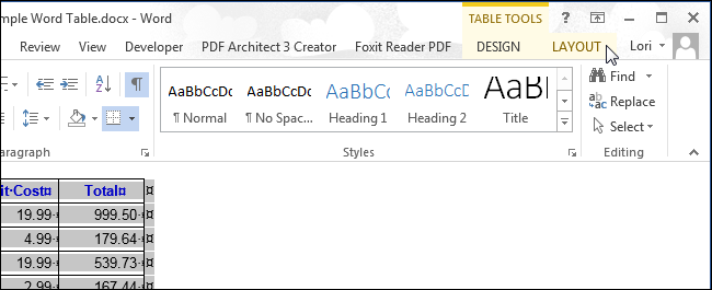 How to delete a table in Word