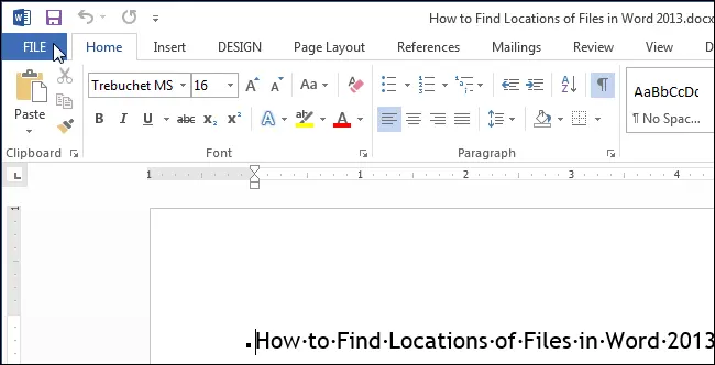 How to determine file locations in Word