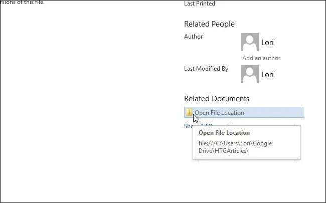 How to determine file locations in Word