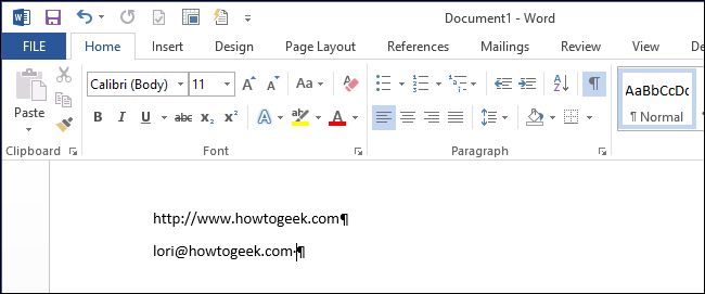 How to disable hyperlinks in Word 2013