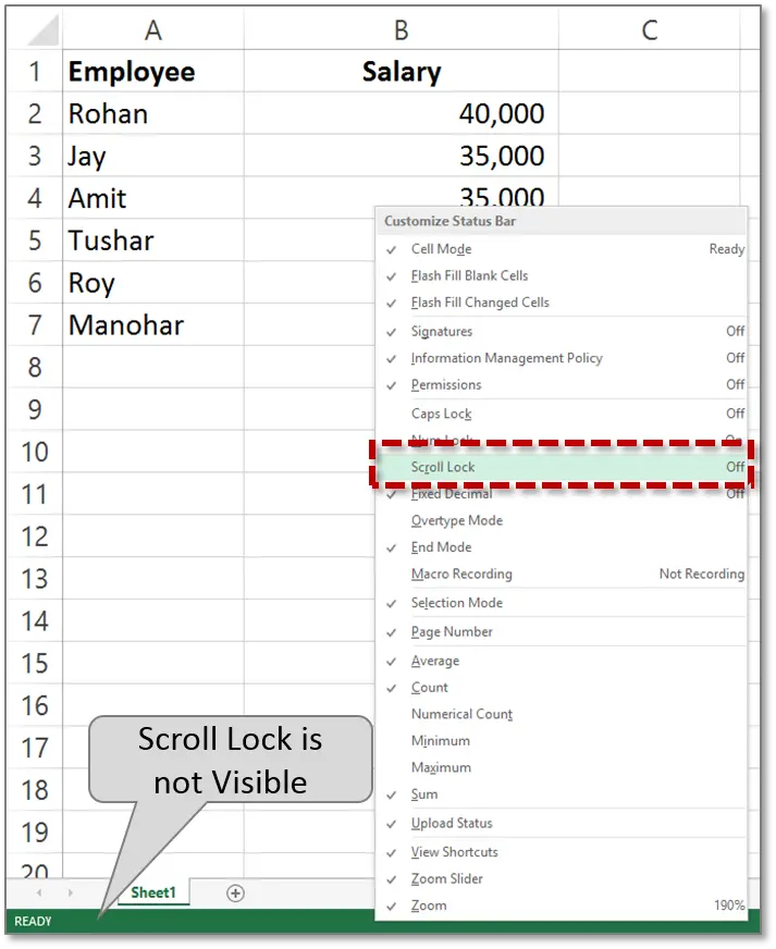 How to disable scroll lock in Excel (Windows 10, Windows 8.1, Windows 7)