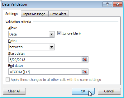 How to discard invalid dates in Excel