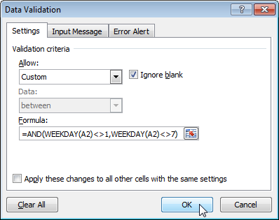 How to discard invalid dates in Excel