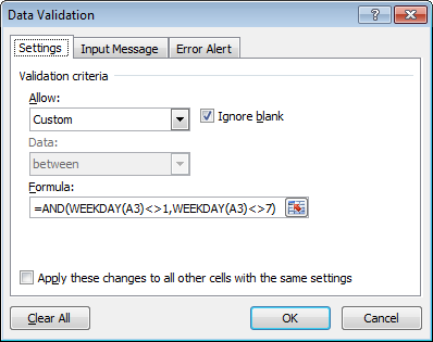 How to discard invalid dates in Excel