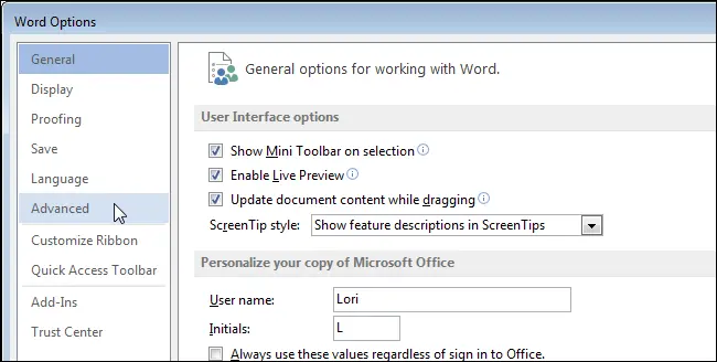 How to Display Keyboard Shortcuts in ScreenTips in Word 2013