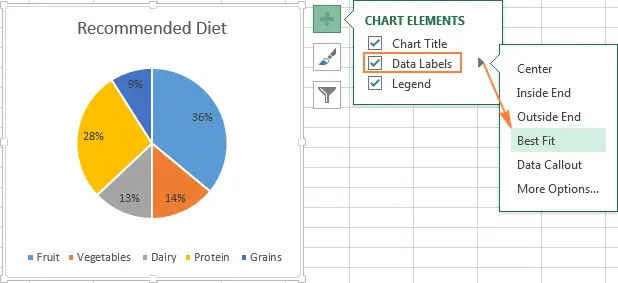 How to draw a pie chart in Excel