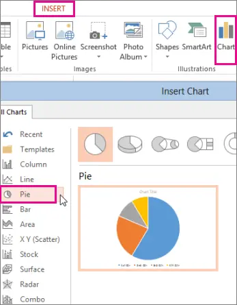 How to draw a pie chart in Excel