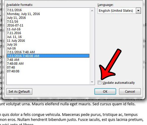 How to easily insert formatted date and time in Word 2013