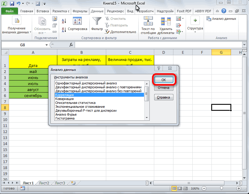 How to enable the Data Analysis add-in in an Excel spreadsheet