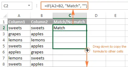 How to find differences by rows in Excel