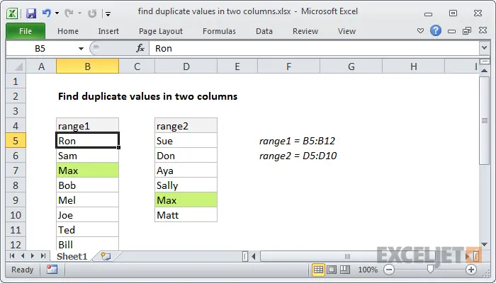 How to Find Duplicate Values ​​in an Excel Table Column