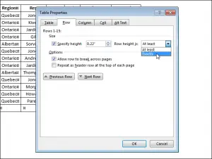 How to fix table cell size in MS Word