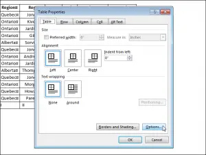 How to fix table cell size in MS Word