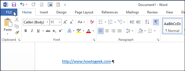 How to follow links in Word 2013 without holding down the Ctrl key