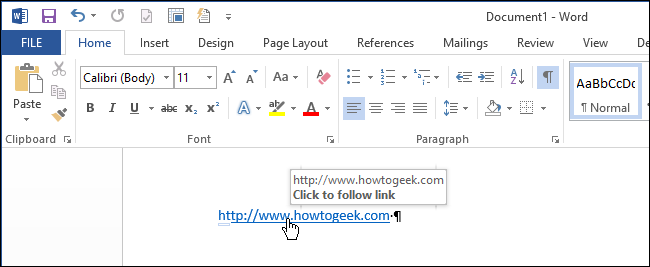 How to follow links in Word 2013 without holding down the Ctrl key