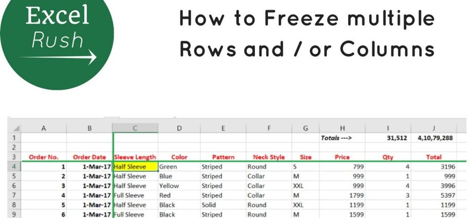 Sådan fryser du flere kolonner i Excel