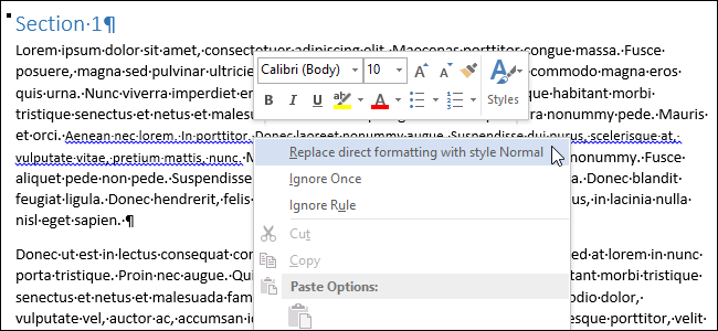 How to get rid of the blue wavy underline in Word 2013