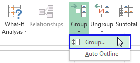 How to hide and group columns in Excel