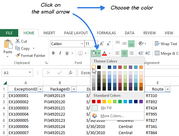 How to hide and show the grid in Excel 2010 and 2013