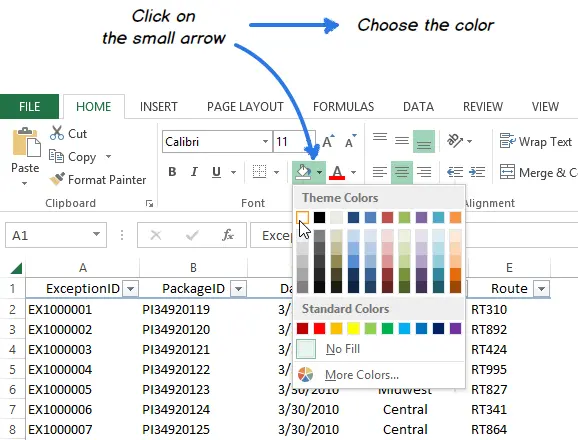 How to hide and show the grid in Excel 2010 and 2013