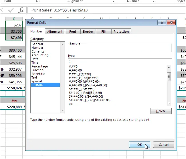 How to hide cells, rows and columns in Excel