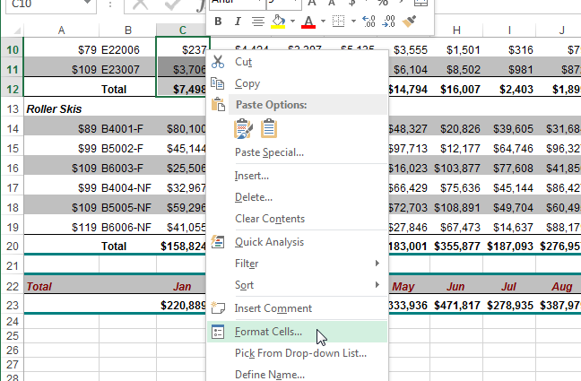 Cara menyembunyikan sel, baris, dan kolom di Excel