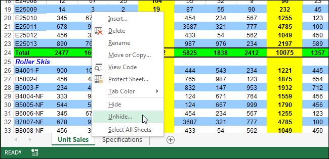 How to hide sheets and entire workbooks in Excel