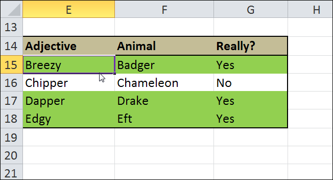 How to highlight a row in Excel using conditional formatting