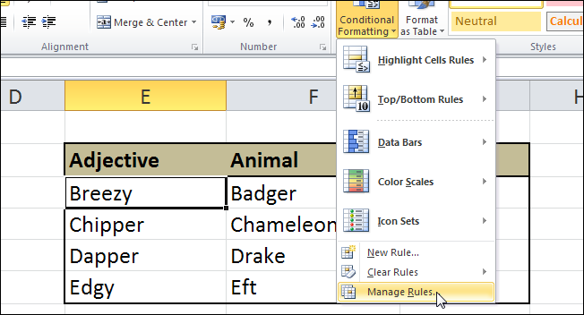 How to highlight a row in Excel using conditional formatting