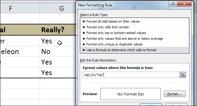 How to highlight a row in Excel using conditional formatting