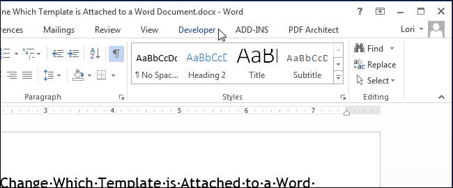 How to identify and change the template associated with a Word document