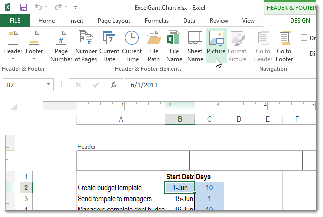 How to insert background picture when printing in Excel 2013