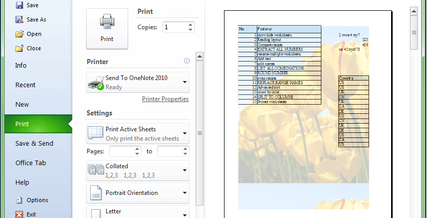 How to insert background picture when printing in Excel 2013