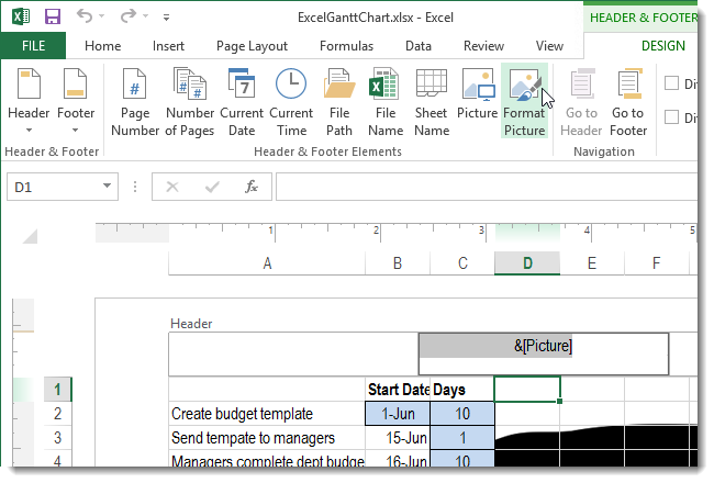 How to insert background picture when printing in Excel 2013