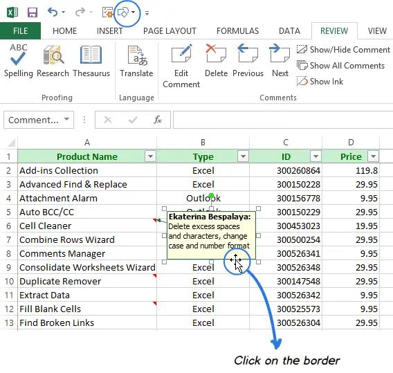 How to insert notes in Excel, add pictures to notes, show and hide notes