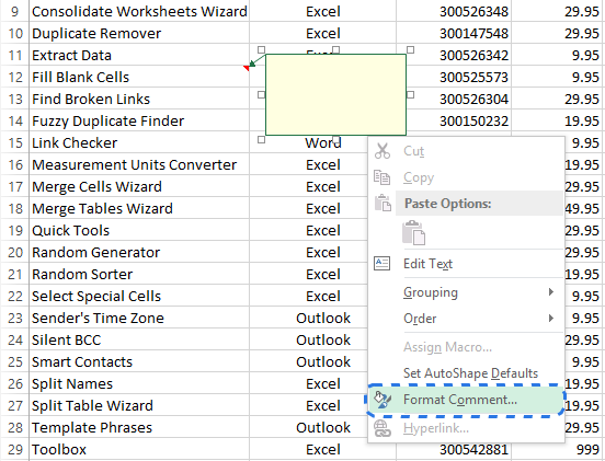 How to insert notes in Excel, add pictures to notes, show and hide notes