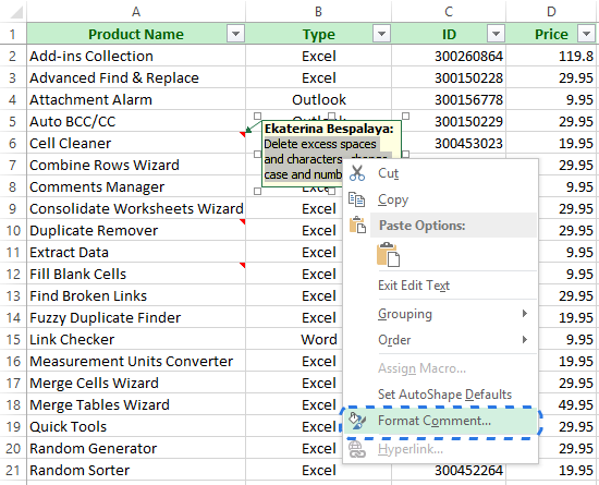 How to insert notes in Excel, add pictures to notes, show and hide notes