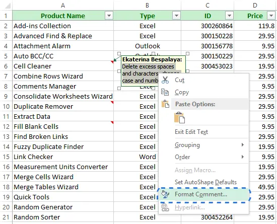 How to insert notes in Excel, add pictures to notes, show and hide notes