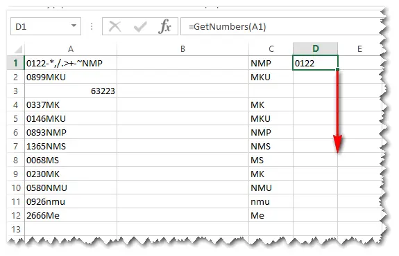 How to leave only numbers in an Excel cell and delete all text