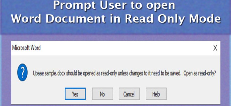 How to make Word prompt users to open a document in read-only mode