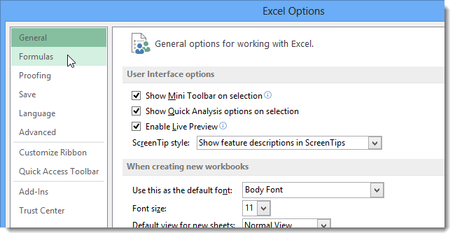 How to manage automatic and multi-threaded calculation modes in Excel 2013