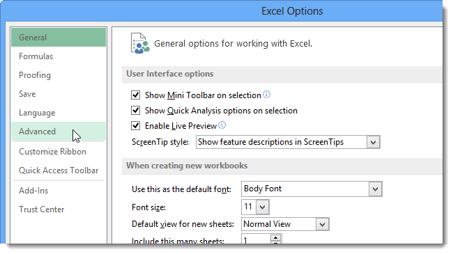 How to manage automatic and multi-threaded calculation modes in Excel 2013