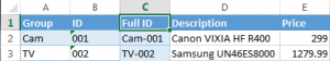 How to merge tables with partial match in Excel