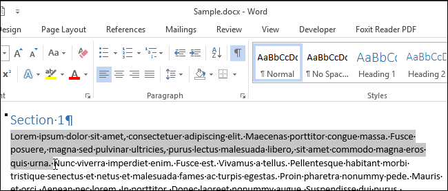 How to move or copy text in Word 2013 without using the clipboard