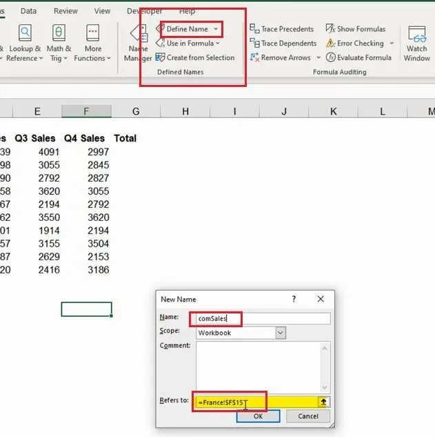 How to name constants in Excel?