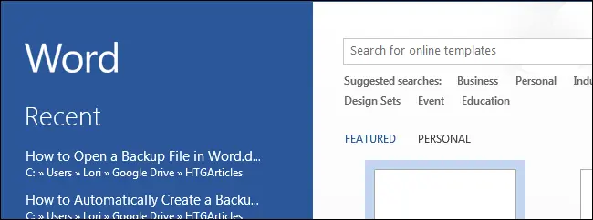 How to open a backup file in Word