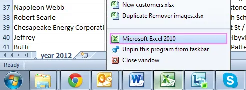 How to open Excel files in different windows