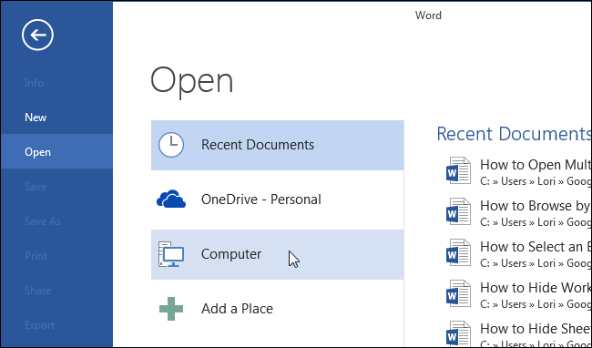 How to open multiple Word documents at the same time