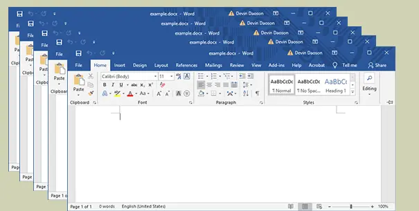 How to open multiple Word documents at the same time