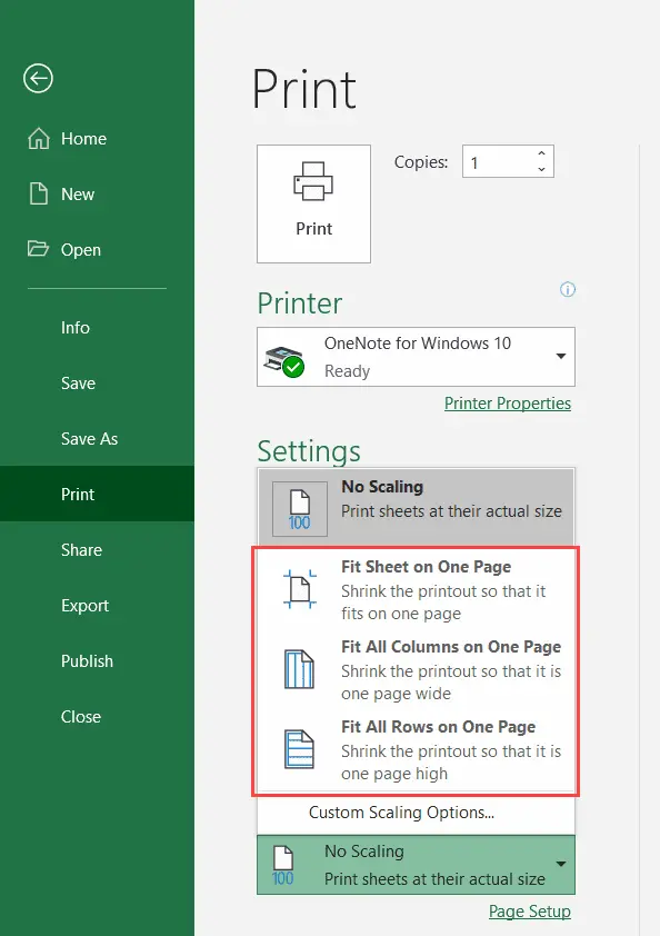 How to print excel spreadsheet on one sheet. Change orientation, adjust column and row borders, page and print settings